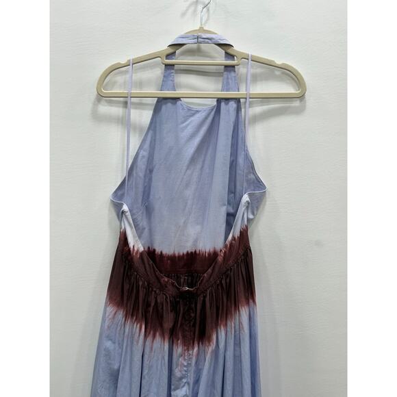 A.L.C. Blair Dip Dye Sky Blue & Brown Halter Neck Fudge Maxi Dress Size 12 FLAW - Picture 7 of 16